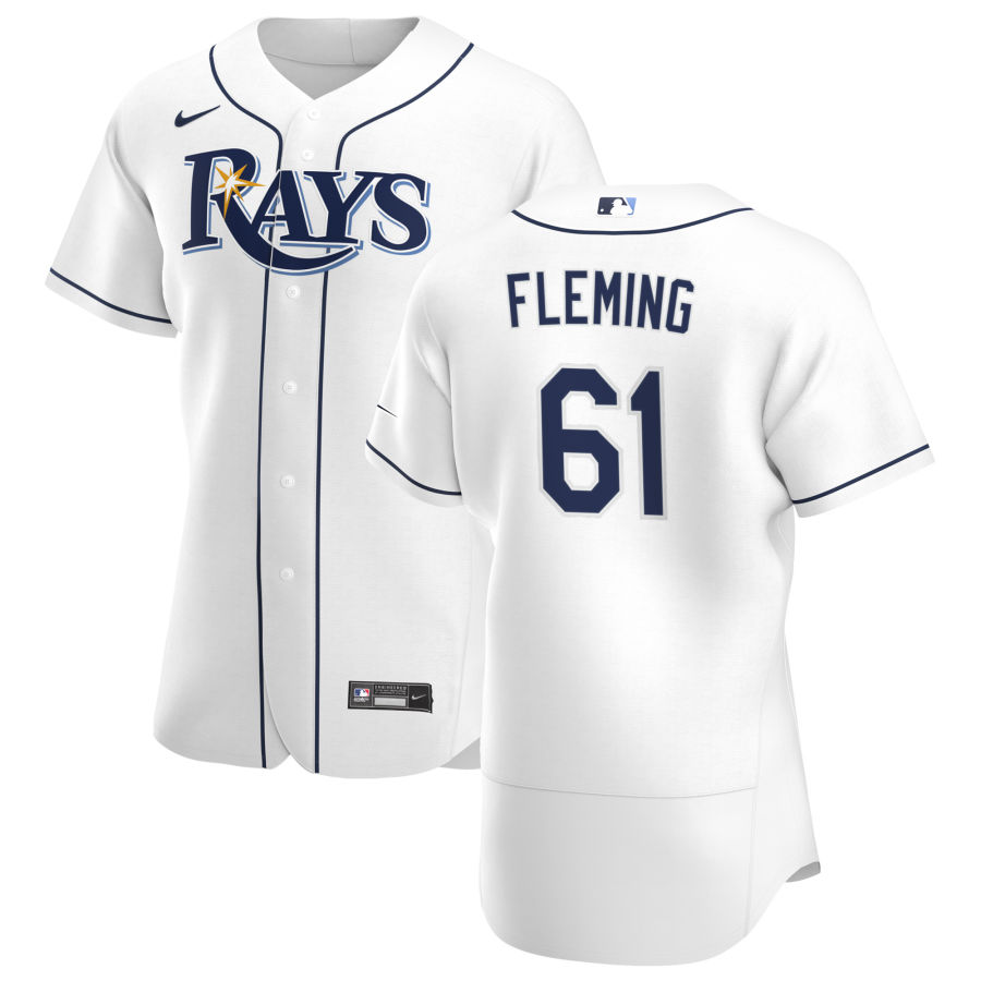 Tampa Bay Rays #61 Josh Fleming Men Nike White Home 2020 Authentic Player MLB Jersey